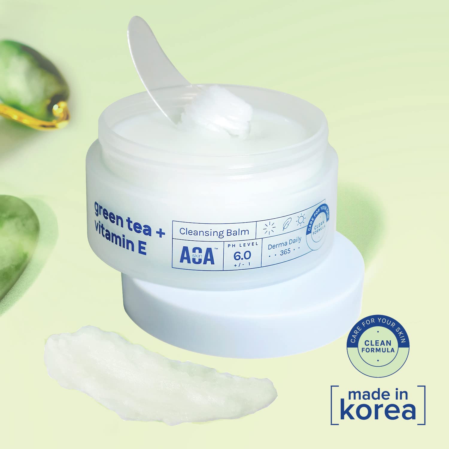 AOA STUDIO balm spread on hand showing creamy texture for emulsification
