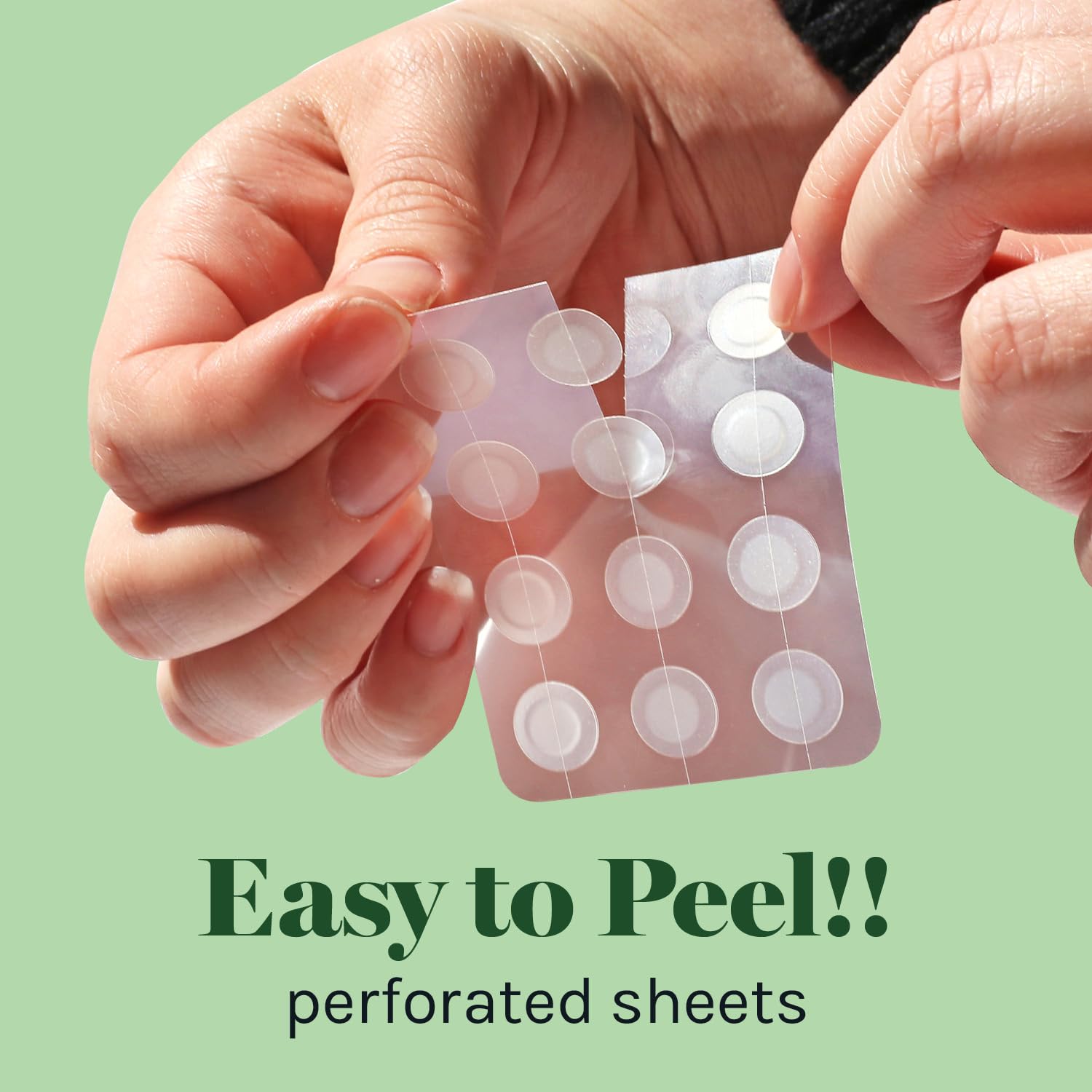 AOA Studio hydrocolloid patch 10mm close-up showing thin, discreet, breathable design.