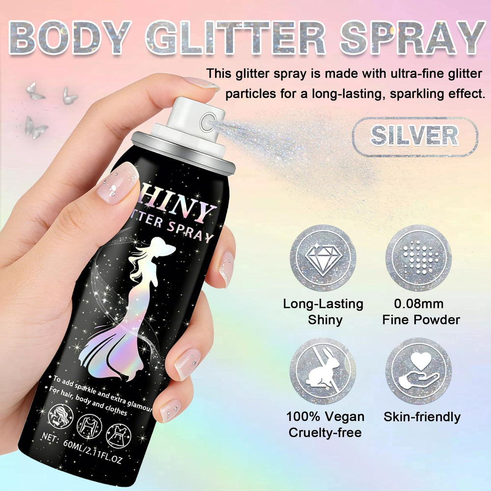 AOAZXBB Body Glitter Spray creates shoulder glow for photos and parties