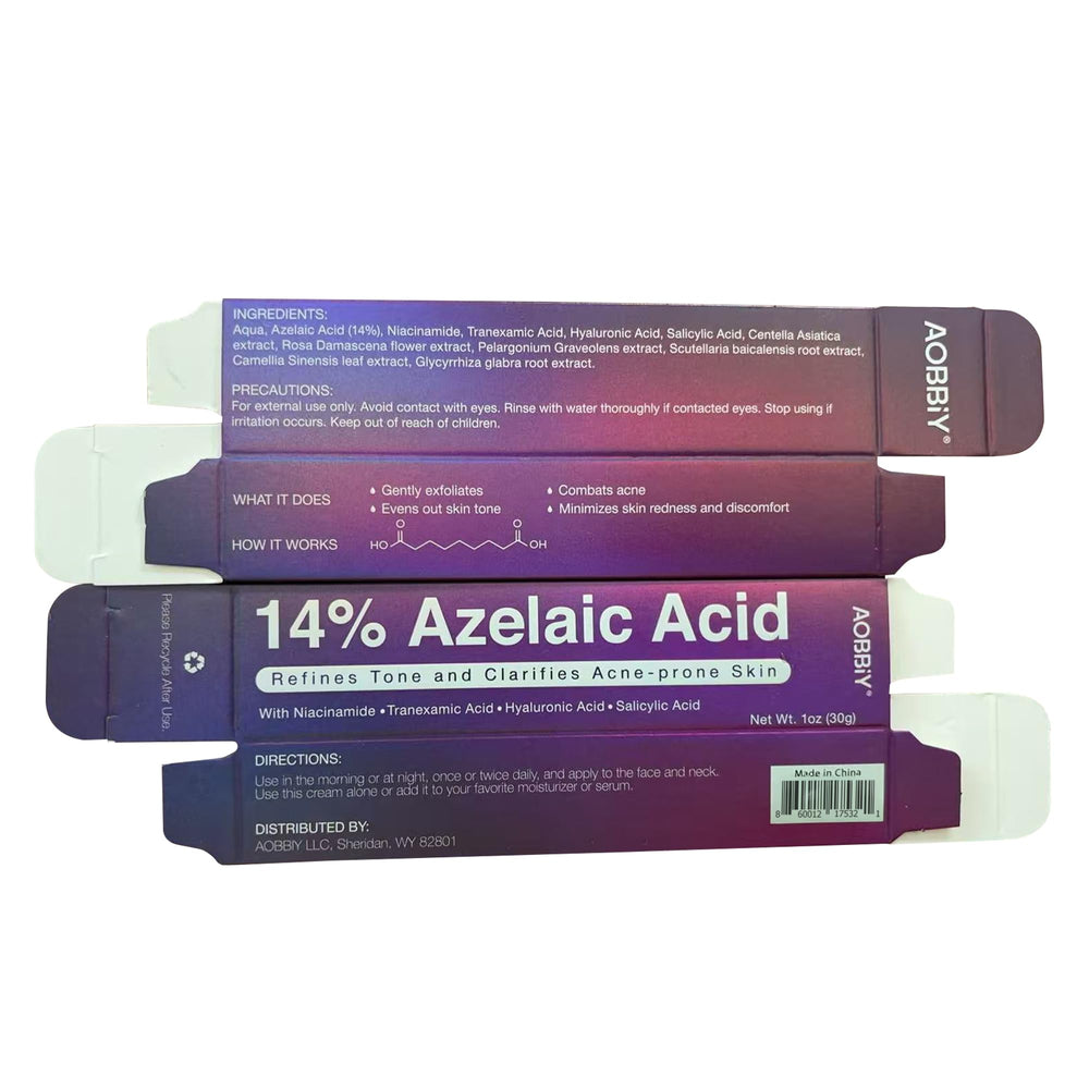 Standup display of AOBBIY for blemish prone skin routine