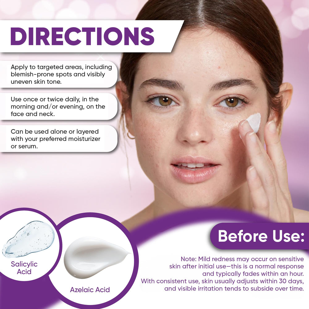 Closeup of clean skin after using AOBBIY azelaic acid cream
