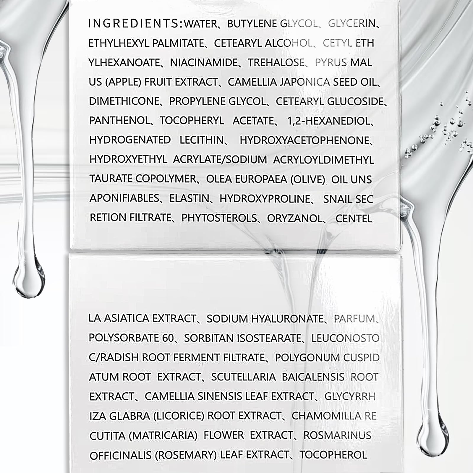 aobenz snail mucin 68-percent night cream packaging closeup