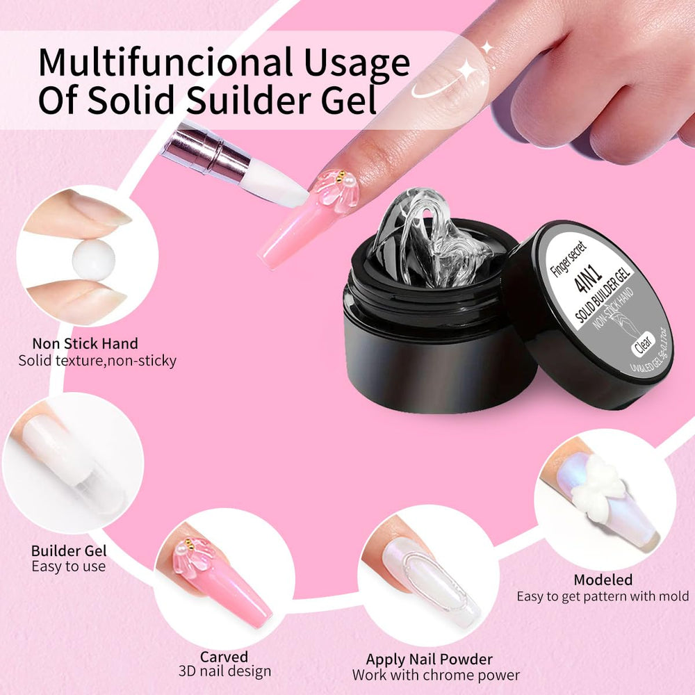 AOBOO long-lasting builder gel - durable finish resists chipping