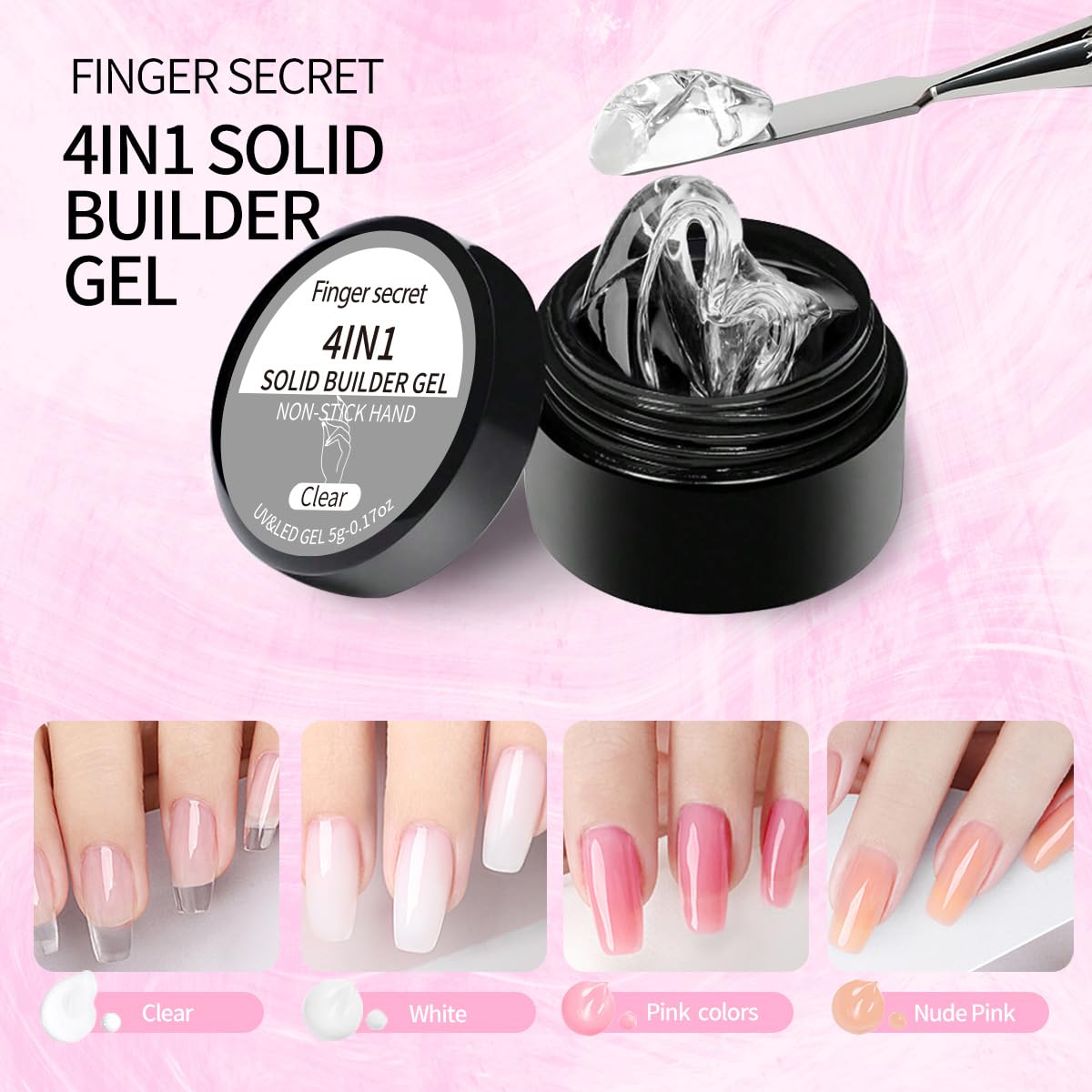 AOBOO non-sticky builder gel - controlled consistency for clean application