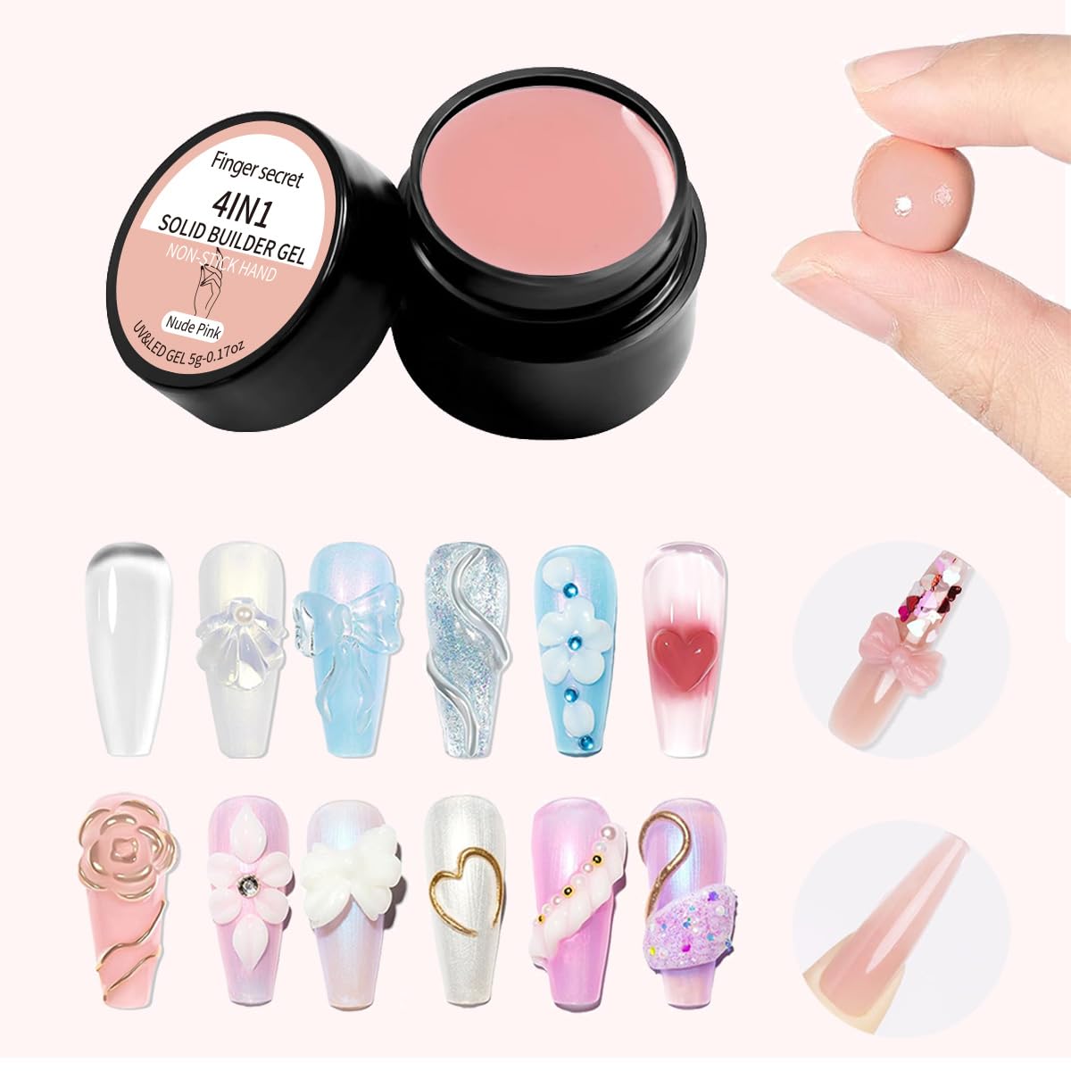 AOBOO solid builder gel kit - white gel for clean, bold uplift