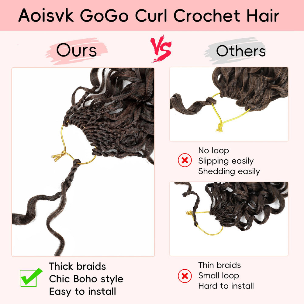 Aoisvk eight-pack crochet hair showcasing versatile styling options