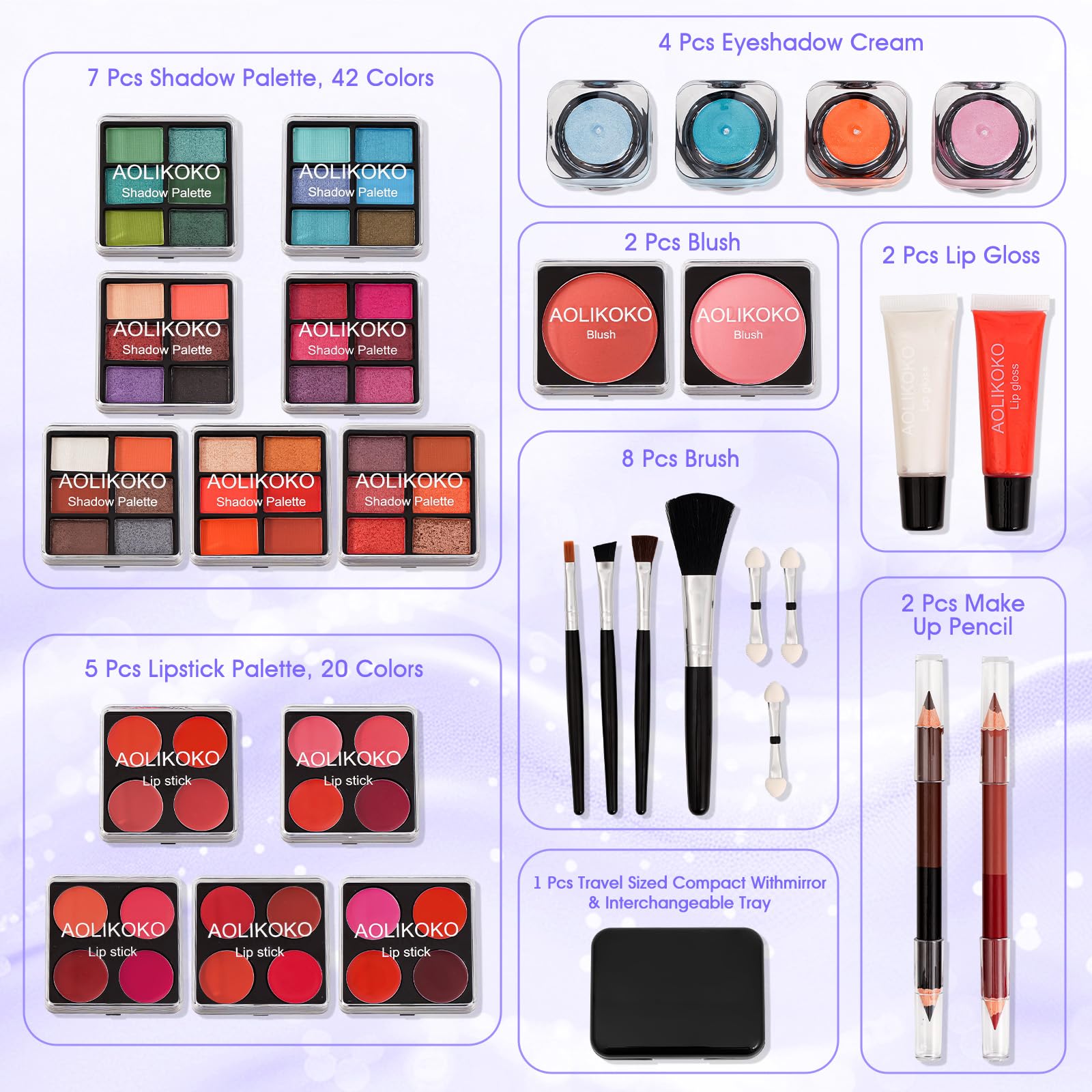 AOLIKOKO lip gloss set adds shine and moisture.