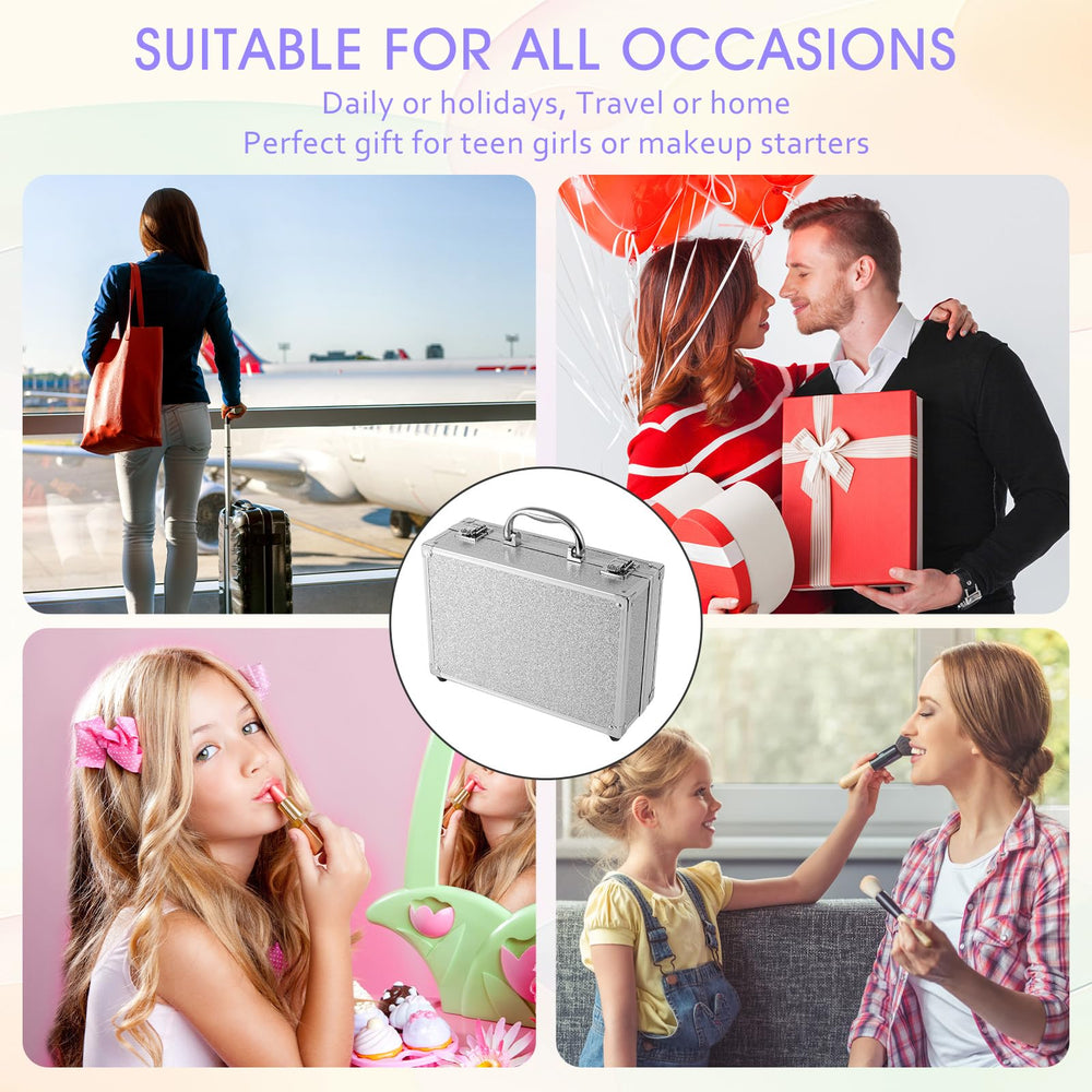 AOLIKOKO reusable train case with travel-friendly mirror.
