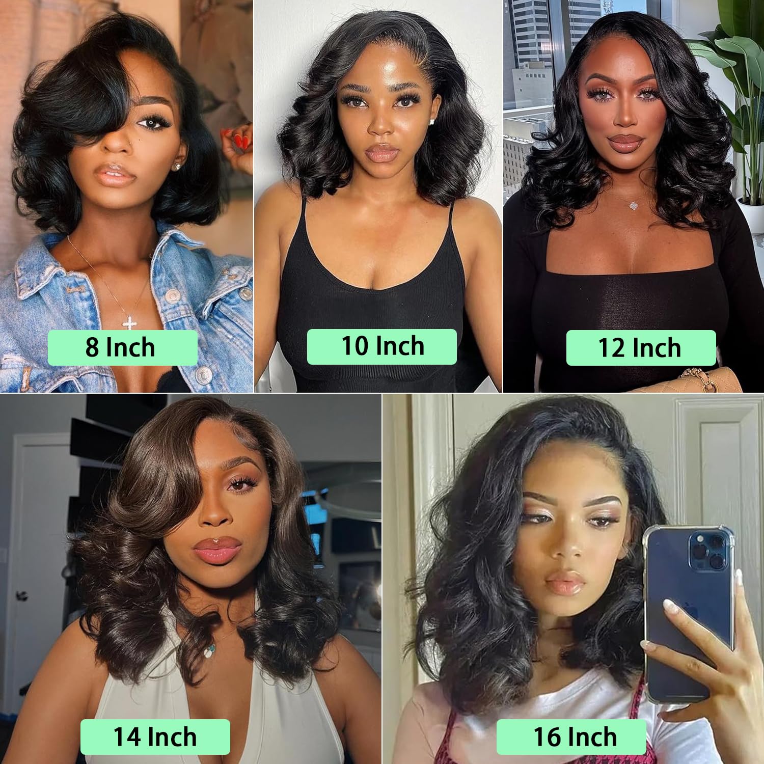 Aolisox 200-density body wave wig provides full, luxurious volume.