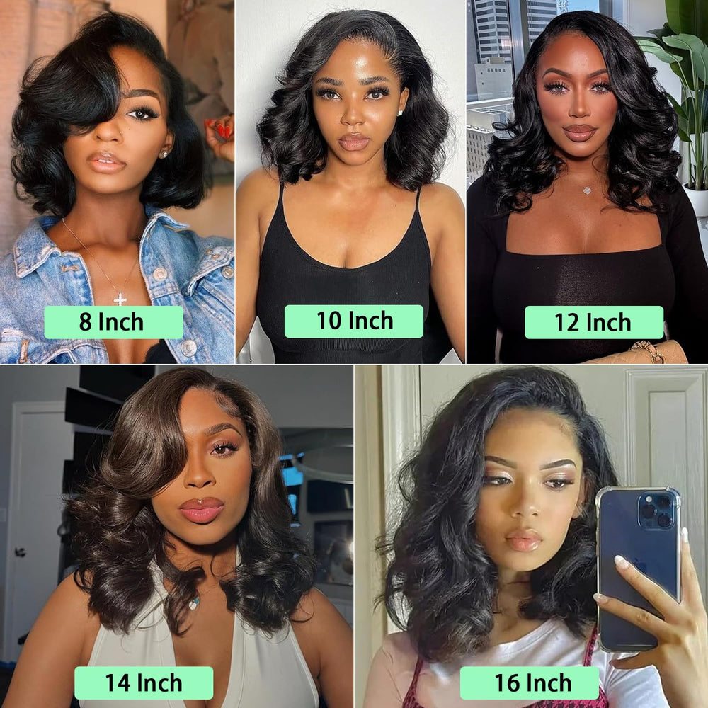 Aolisox 200-density body wave wig provides full, luxurious volume.