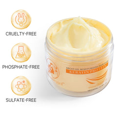 Aomimegel Collagen Hair Mask dispensing close-up highlights easy rinse-out.