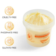 Aomimegel mask spread evenly across hair for nourishment.
