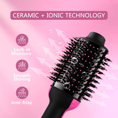 Aopant hair dryer brush with ceramic titanium barrel for even heat distribution