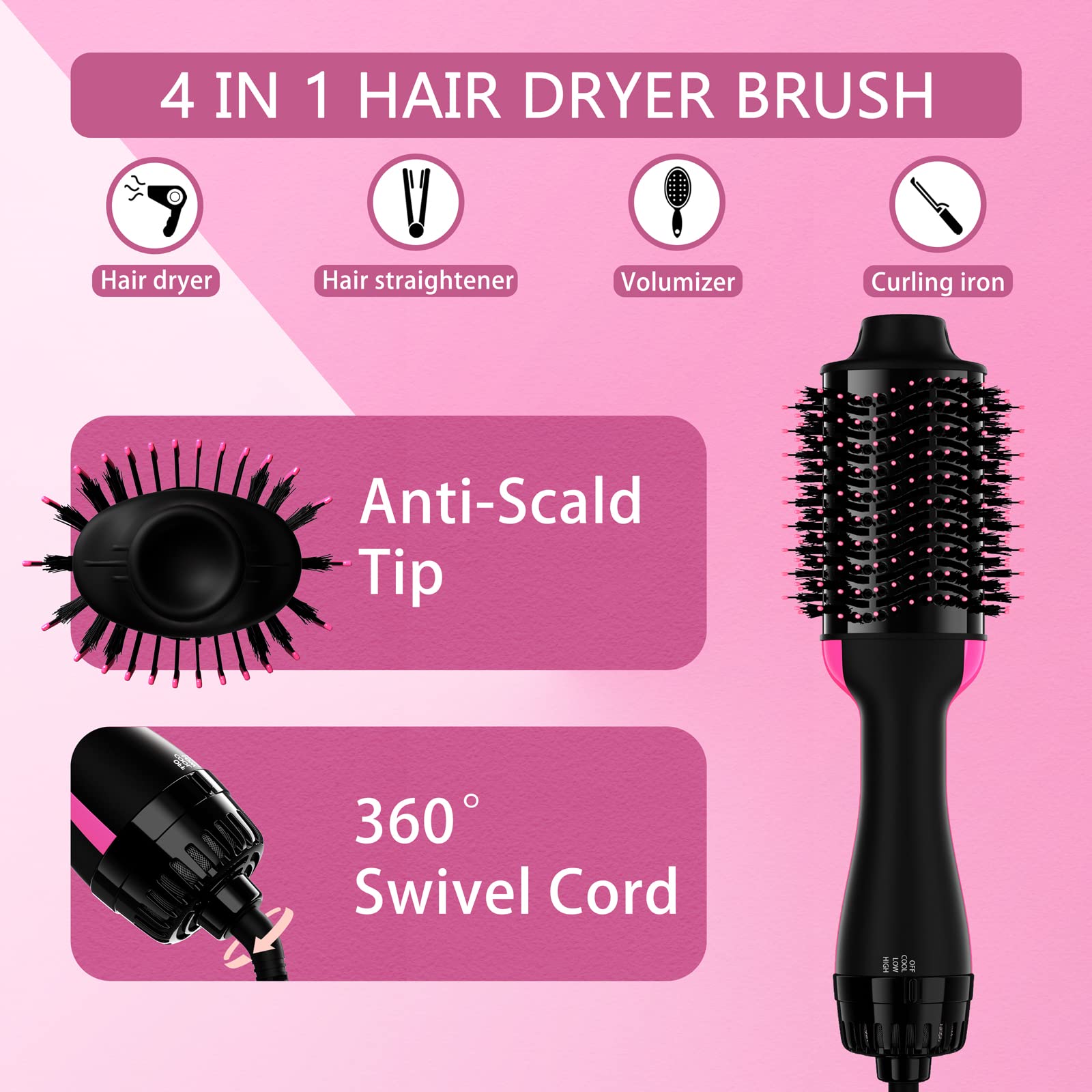 Aopant hair dryer brush styling volumizer in action for lift and body