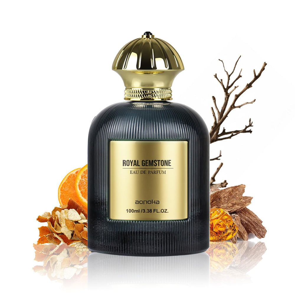 Aopoka Citrus Noir bottle closeup with premium glass and gold accents for gifting