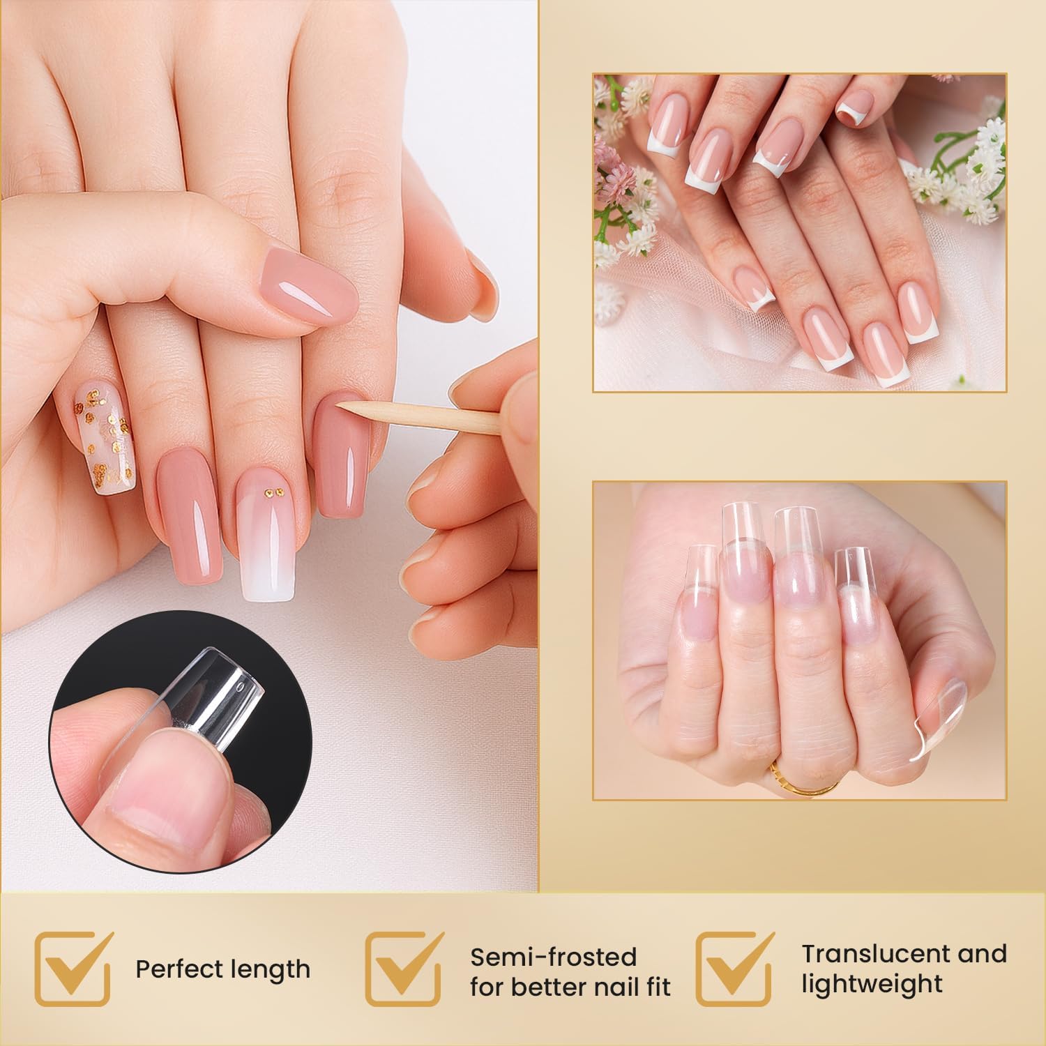 AORAEM 12 sizes nail tips organized for quick fitting