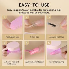 AORAEM full-cover clear nail tips for seamless color application