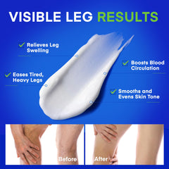 AOSORW cream applied to leg for relief from heaviness.