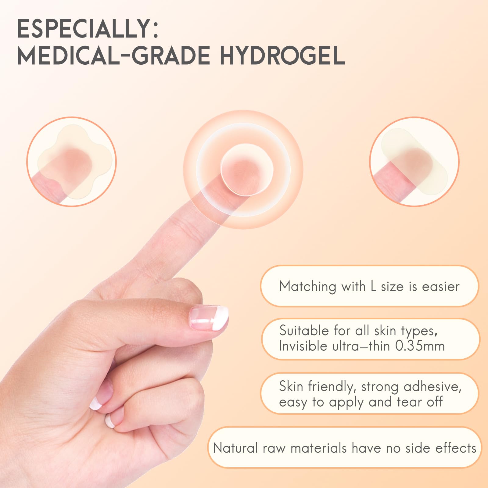 AOAWI patches on skin provide protection and oil absorption for blemishes.