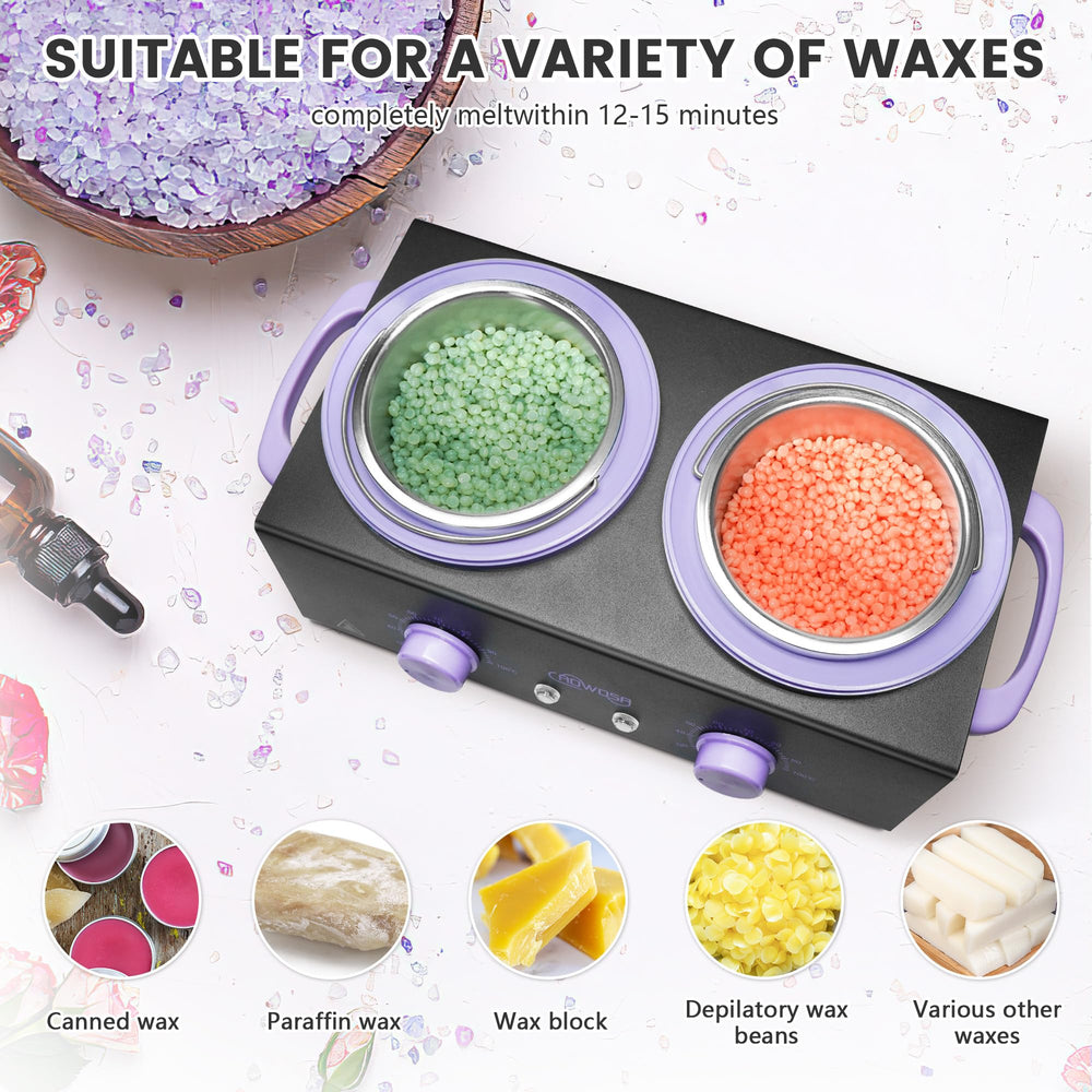 Removable wax pots on the AOWOSA warmer for easy cleaning after service.