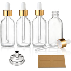 AOZITA 1oz glass dropper bottle with clear body for precise dispensing