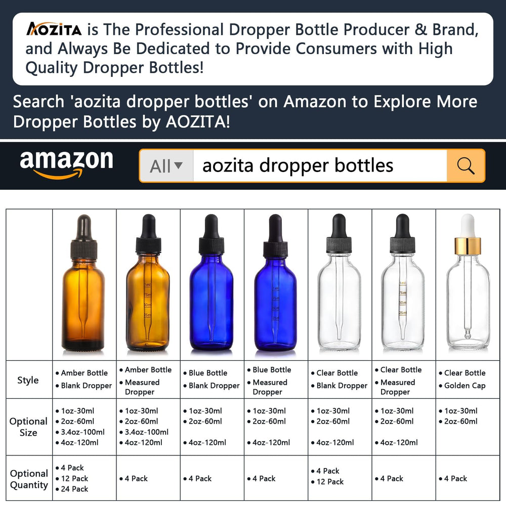 AOZITA long-dropper bottle enables controlled dispensing and efficiency