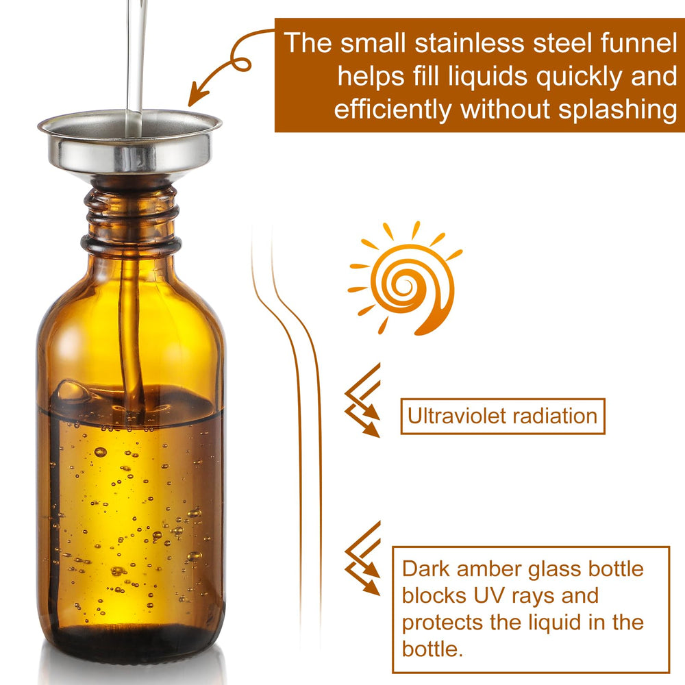 AOZITA stainless steel funnel aids mess-free filling.