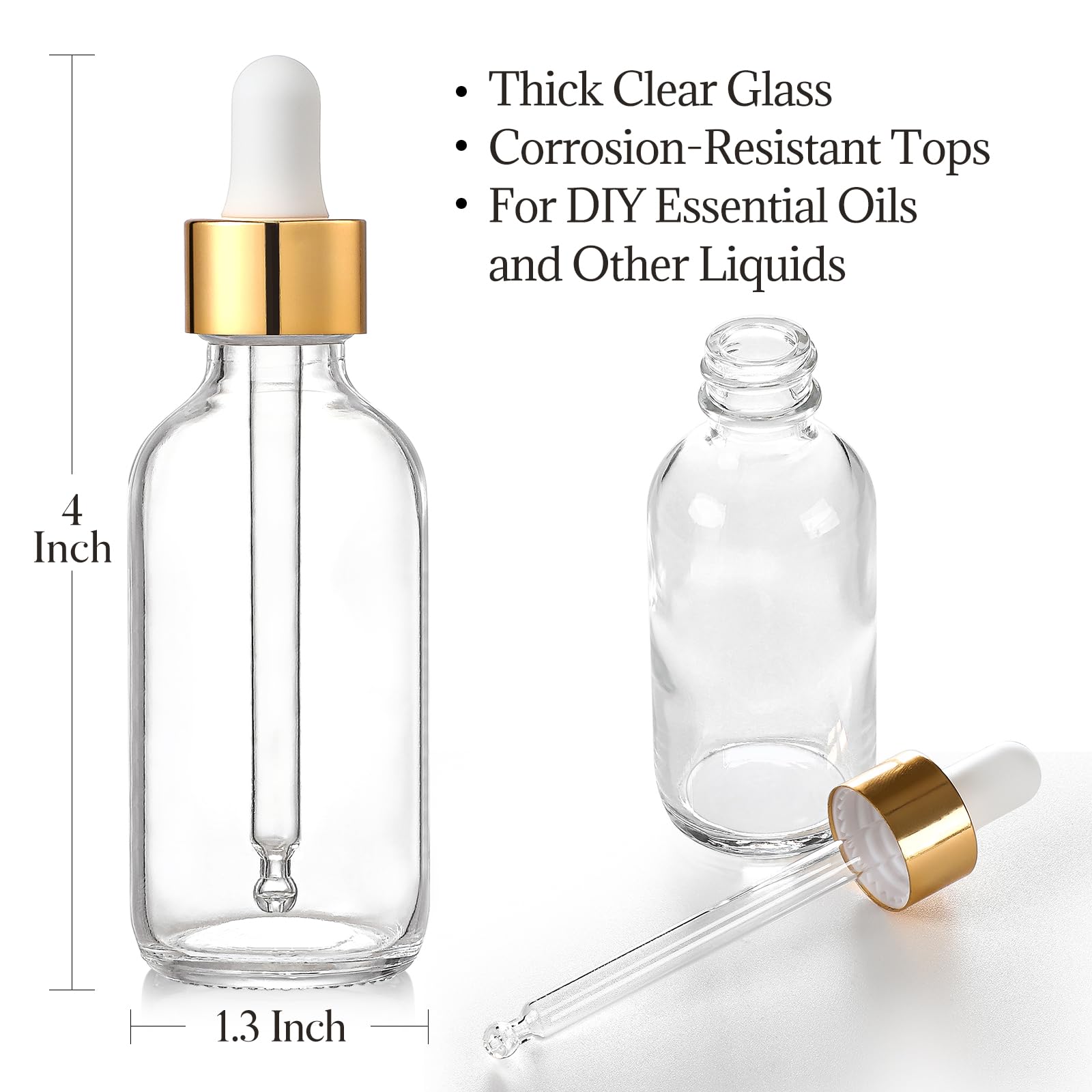 AOZITA glass bottle with funnel for mess-free filling