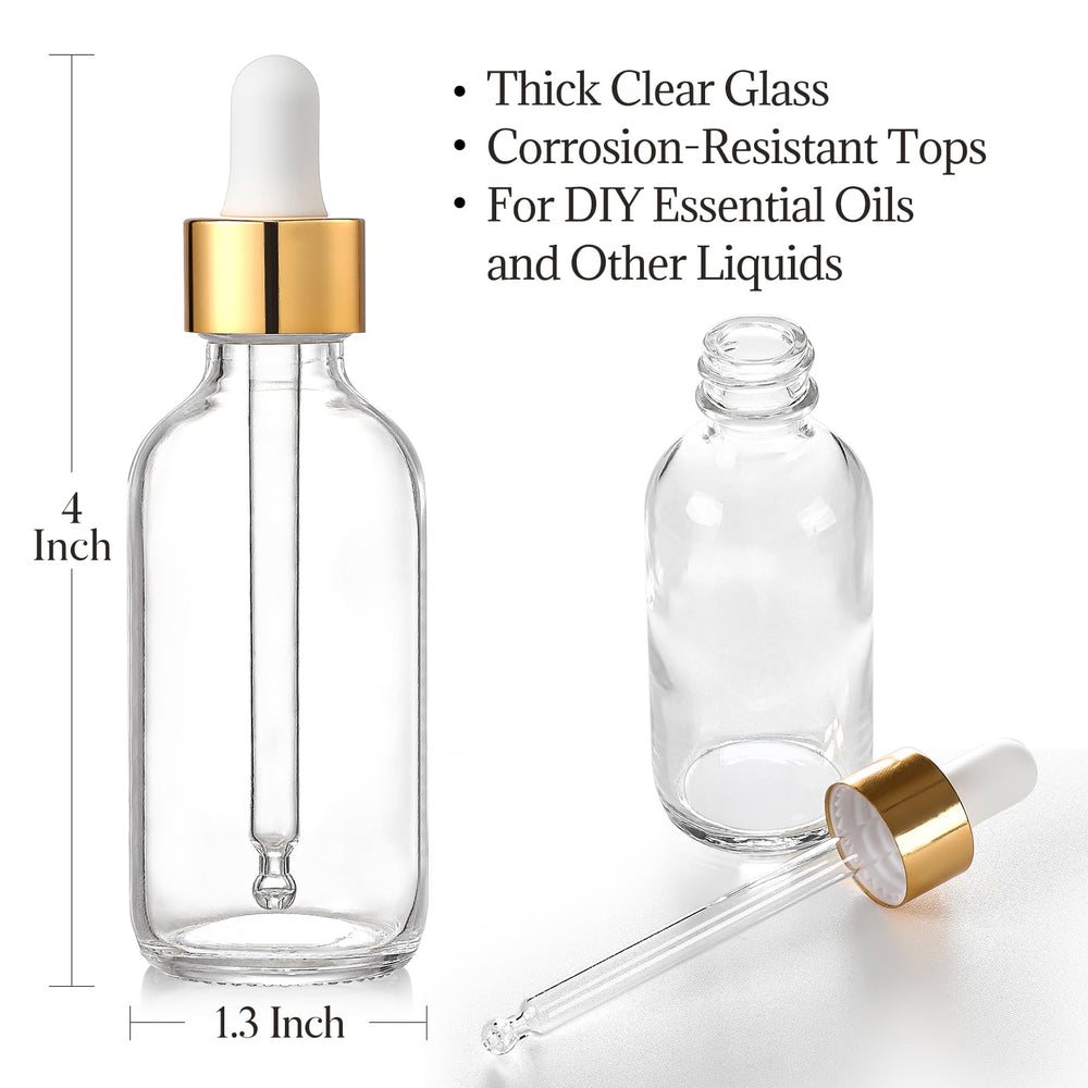 AOZITA glass bottle with funnel for mess-free filling