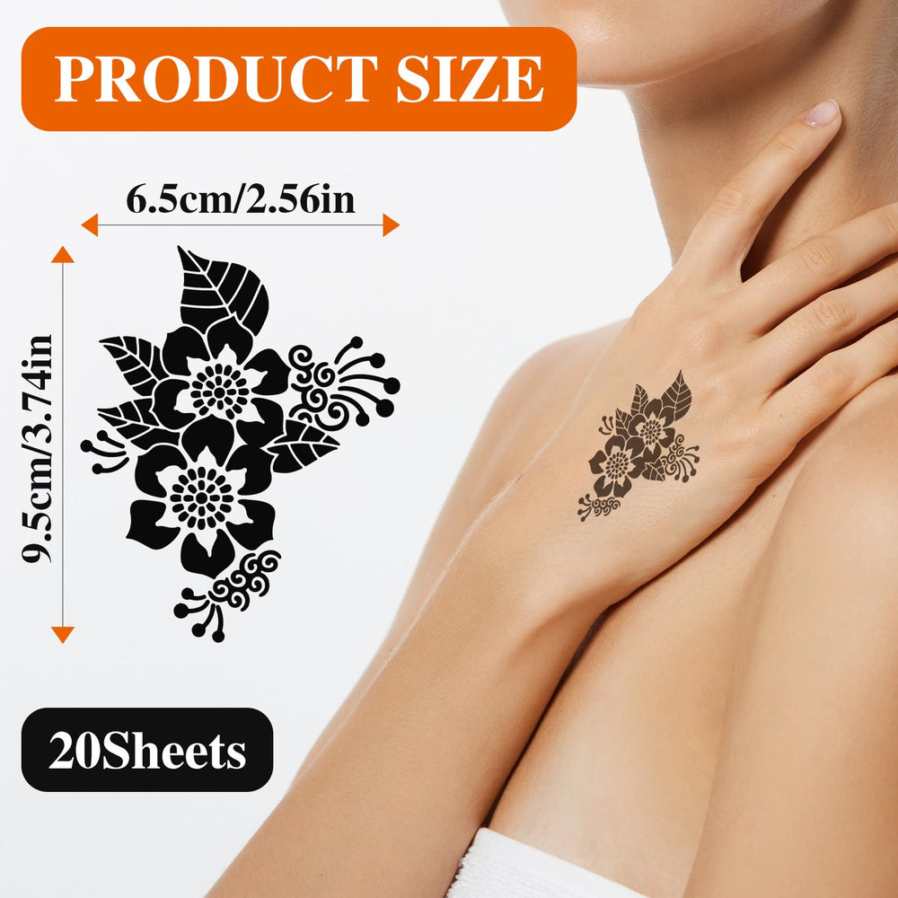 Apausvcm mehndi flower stencil for elegant temporary designs