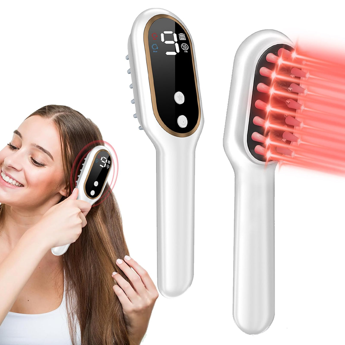 Apbier Laser Hair Growth Comb with ergonomic handle for easy at-home use.