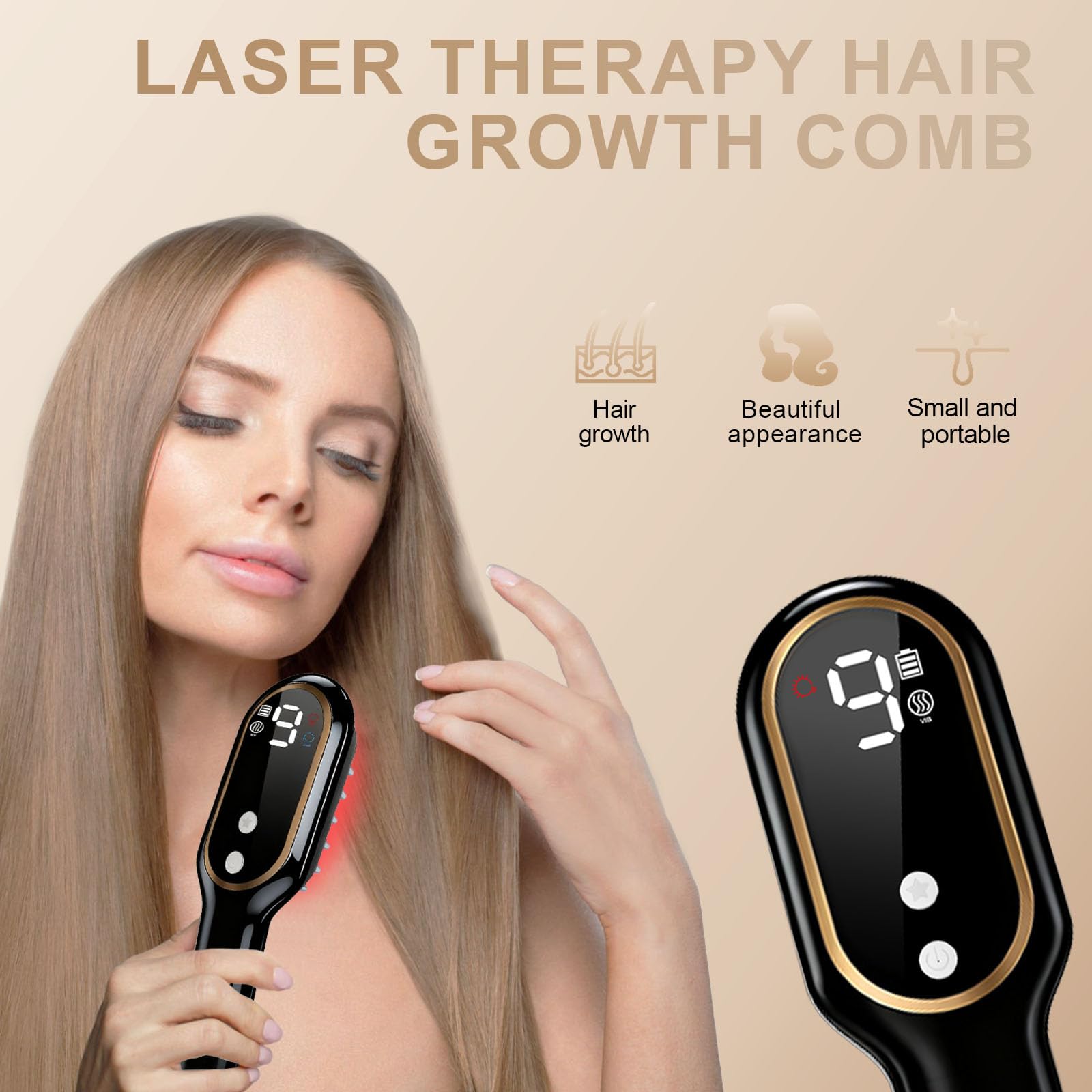 Apbier Laser Hair Growth Comb in use targeting the scalp during a session