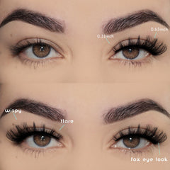 APCYUST cat-eye lashes wispy 3D add definition for brighter, more awake eyes.