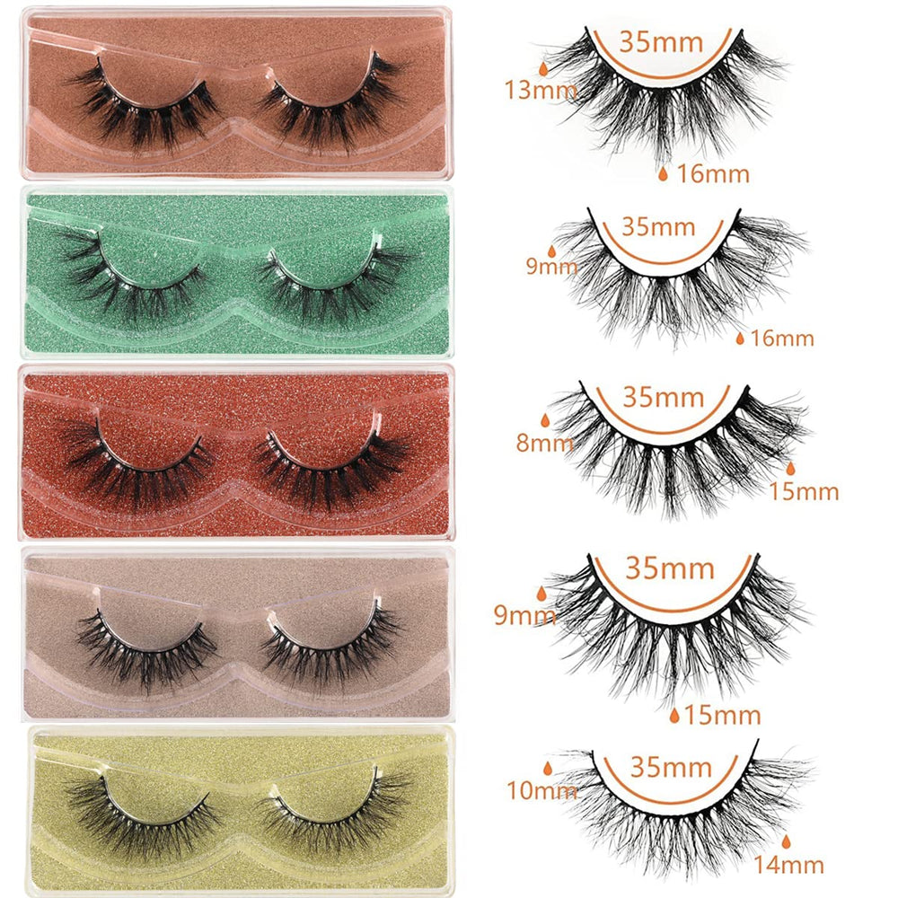 APCYUST 100-pair collection in five styles showcases versatile lash looks.