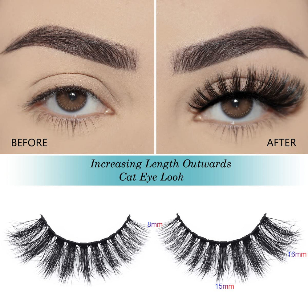 APCYUST 15mm natural length lashes suited for everyday enhancement.