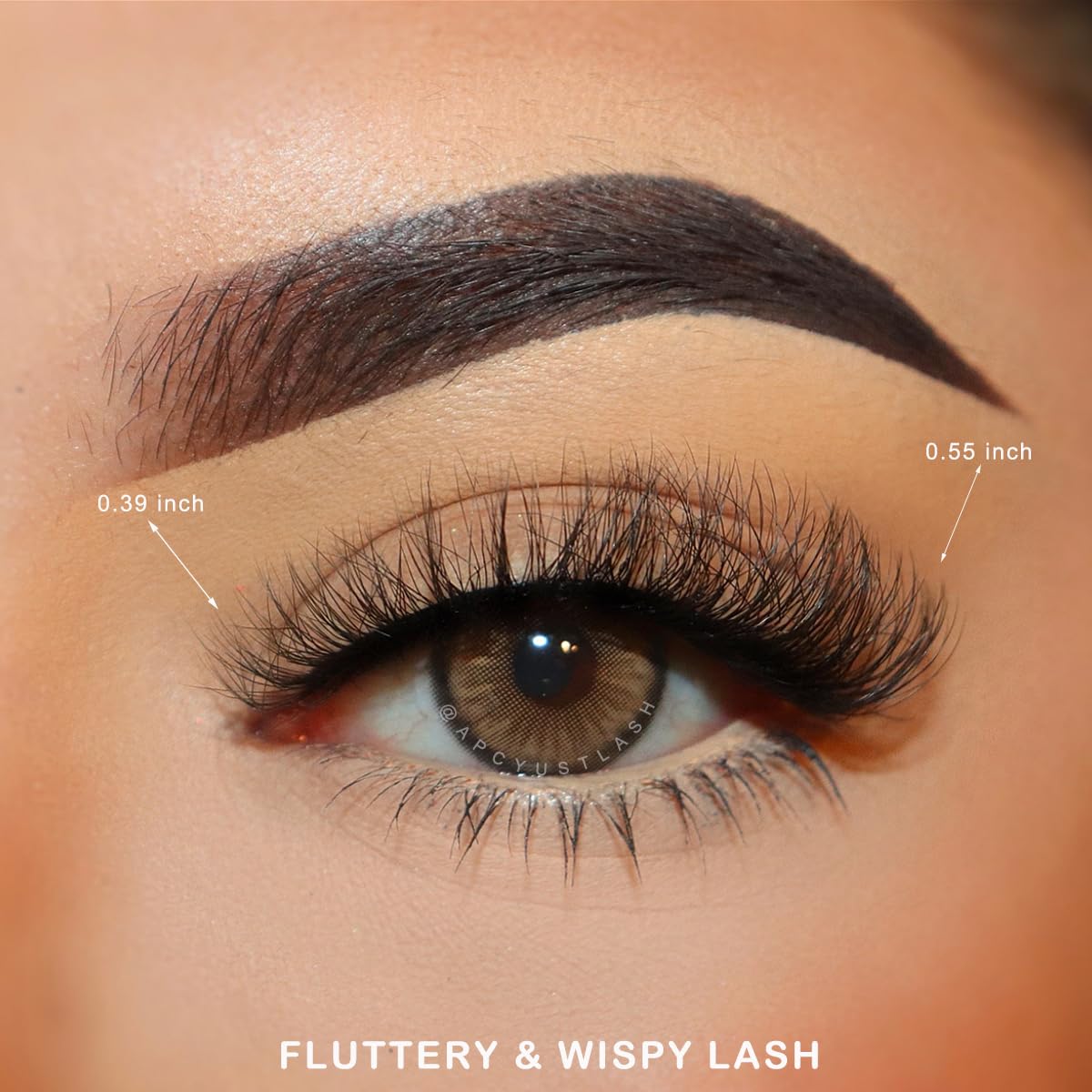 APCYUST 5D fluffy lashes showing natural cat-eye volume.