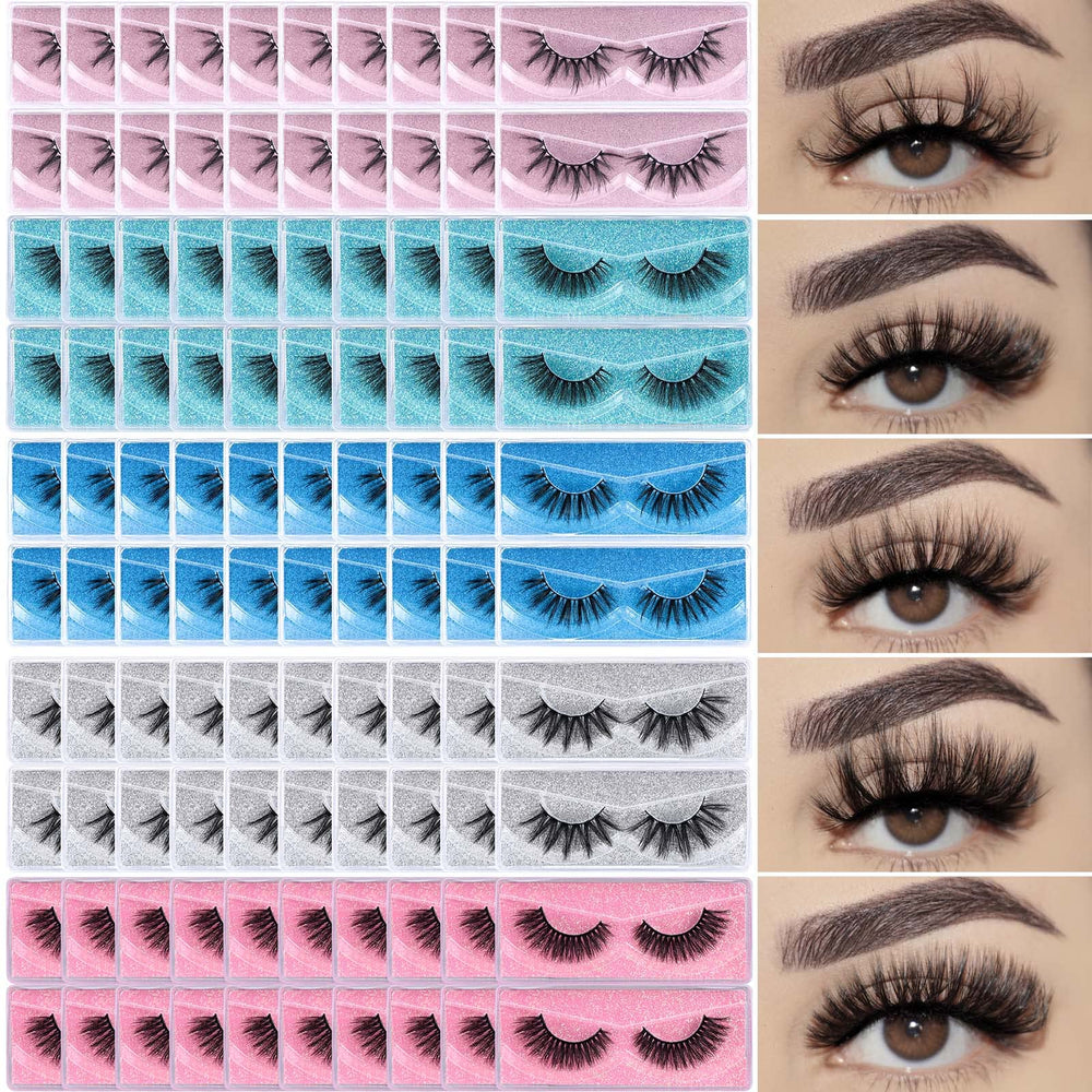 APCYUST Lashes bulk 100-pair set offers versatile looks with 5 styles.
