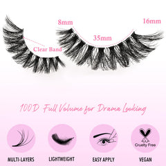 APCYUST lashes clear band for invisible finish.