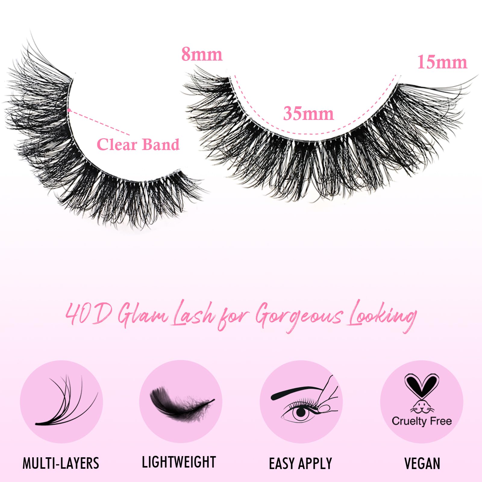 APCYUST Lashes featherlight fibers feel airy on lids.