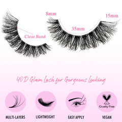 APCYUST Lashes featherlight fibers feel airy on lids.