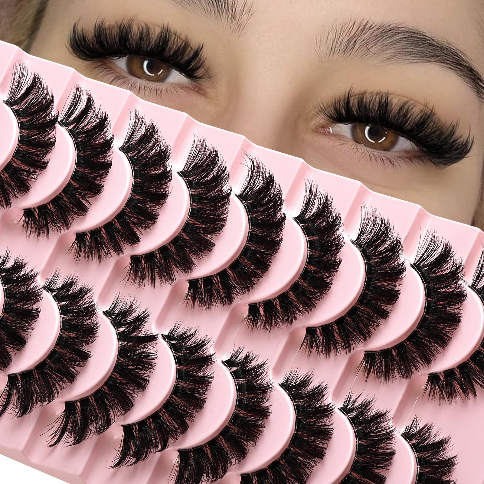 APCYUST Fluffy Cat Eye lashes provide bold outer-corner fullness for a lifted look.