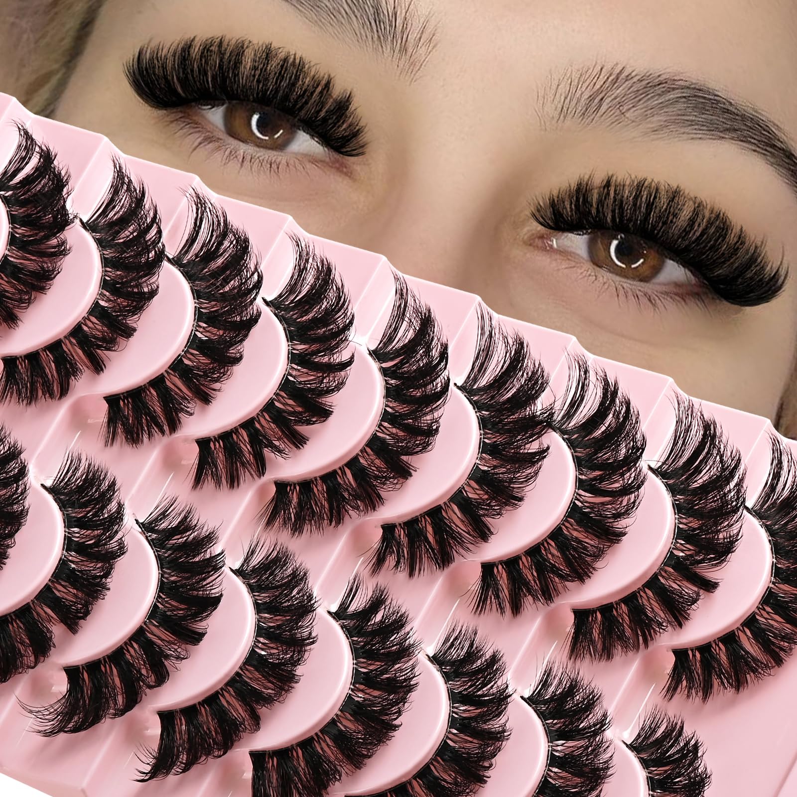 APCYUST lashes fluffy cat eye for bold definition and easy wear.
