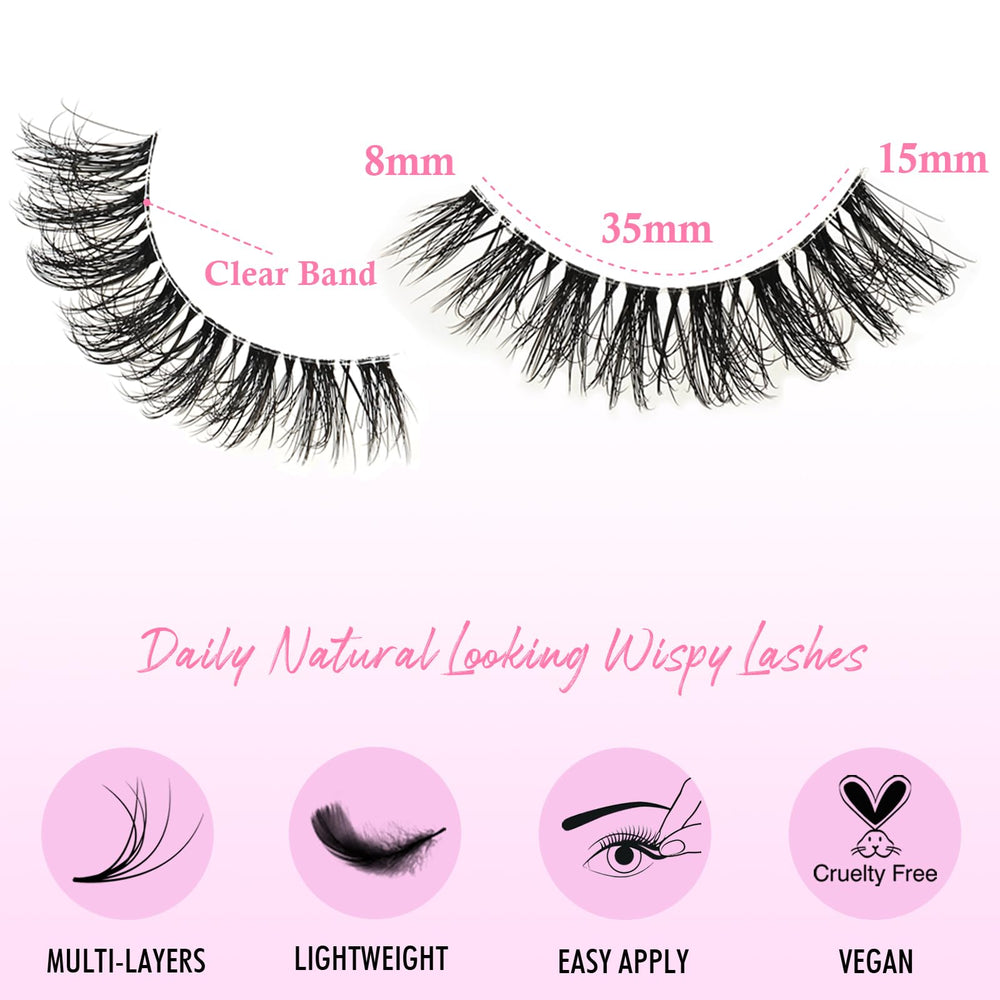 APCYUST Lashes invisible clear band blends seamlessly with lash line.