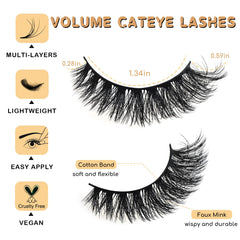APCYUST Lashes Medium-Length-Dcurl for natural volume and all-day comfort.