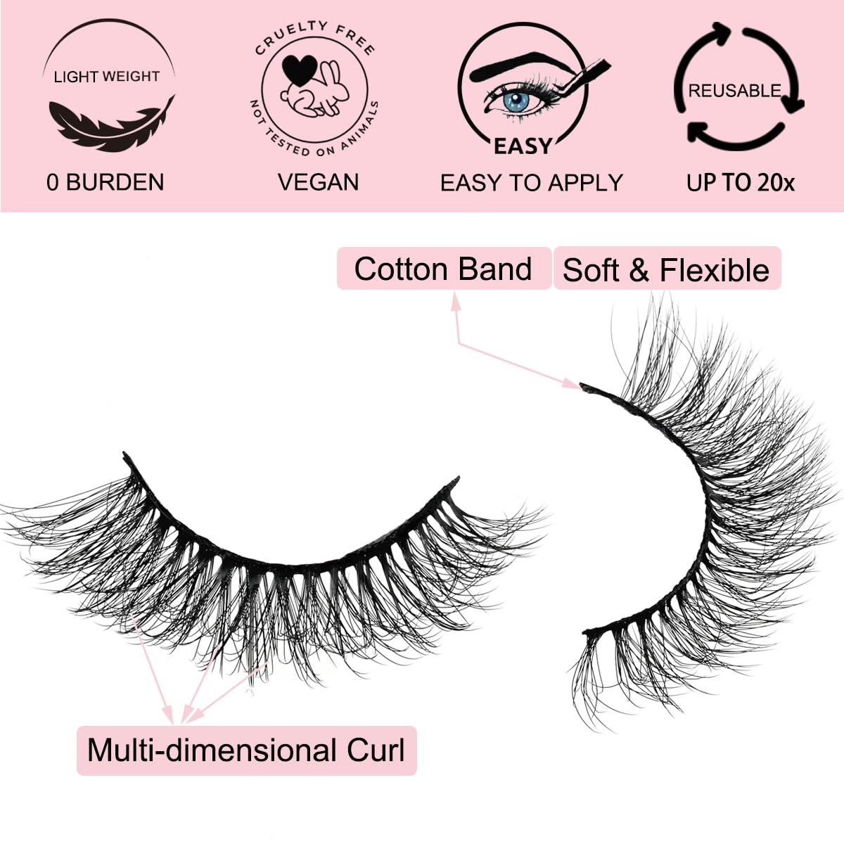 APCYUST portable lash pack enables tidy storage and on-the-go touch-ups.