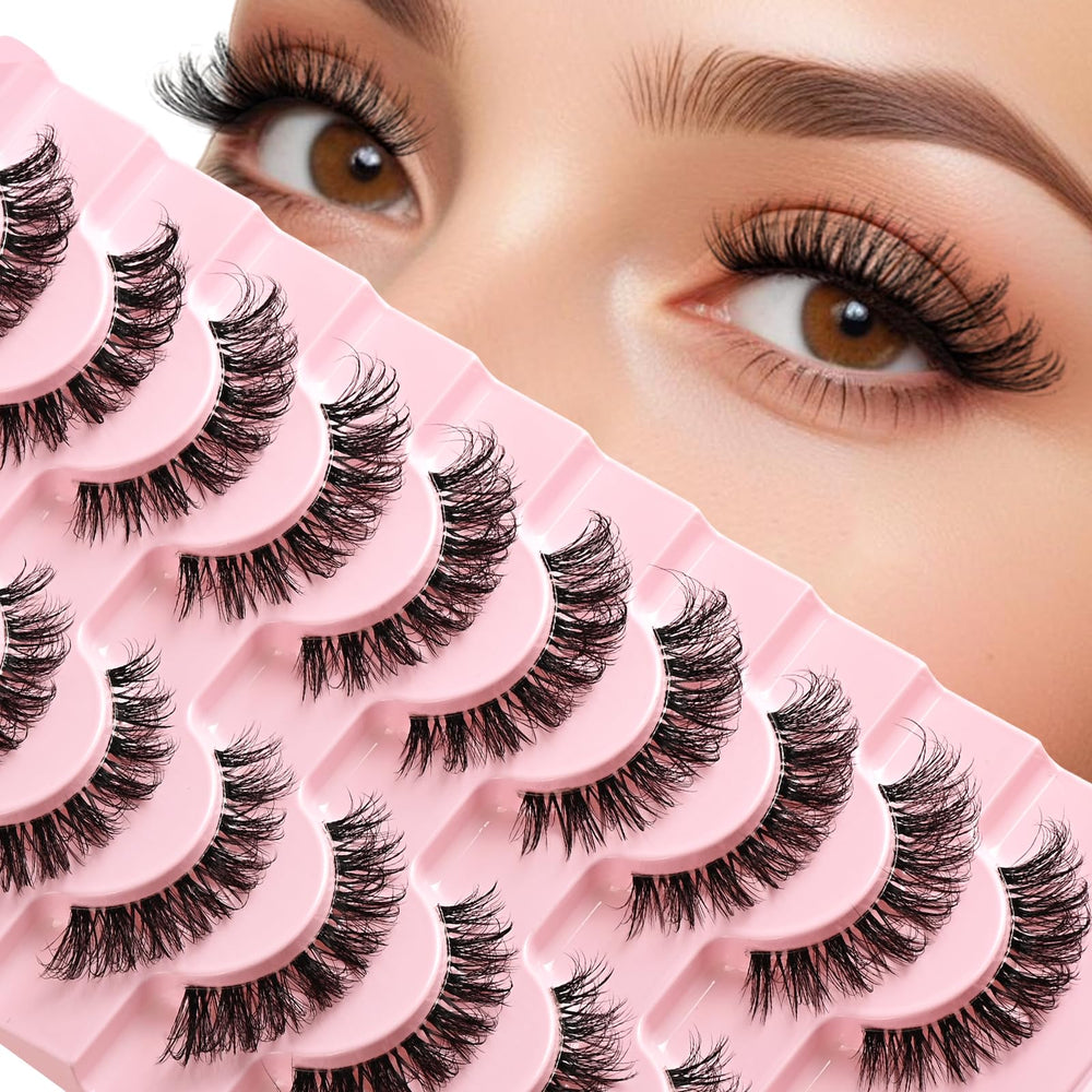 APCYUST Lashes wispy cat eye for natural lift and daily wear.