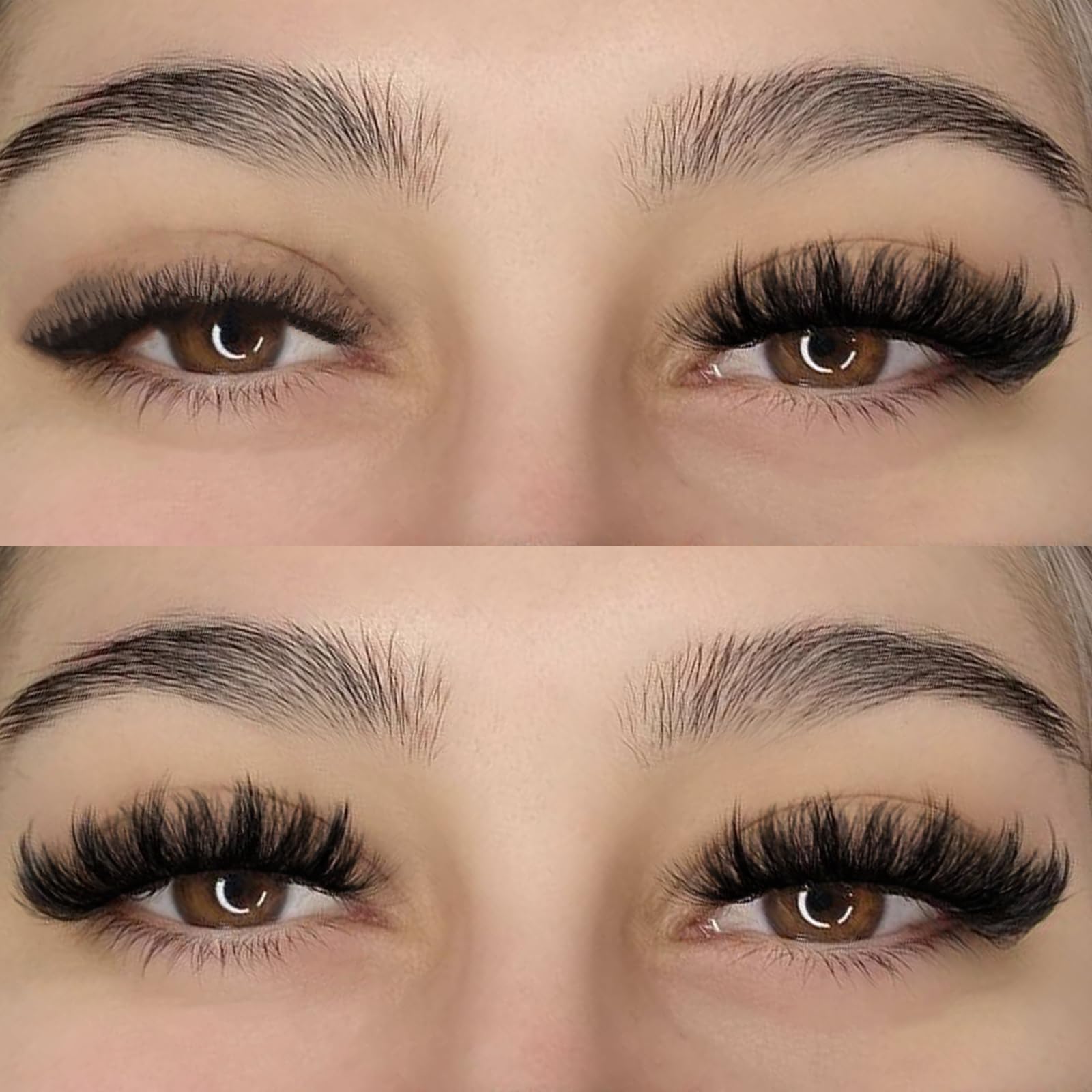 APCYUST Wispy Cluster lashes create a soft, layered effect.