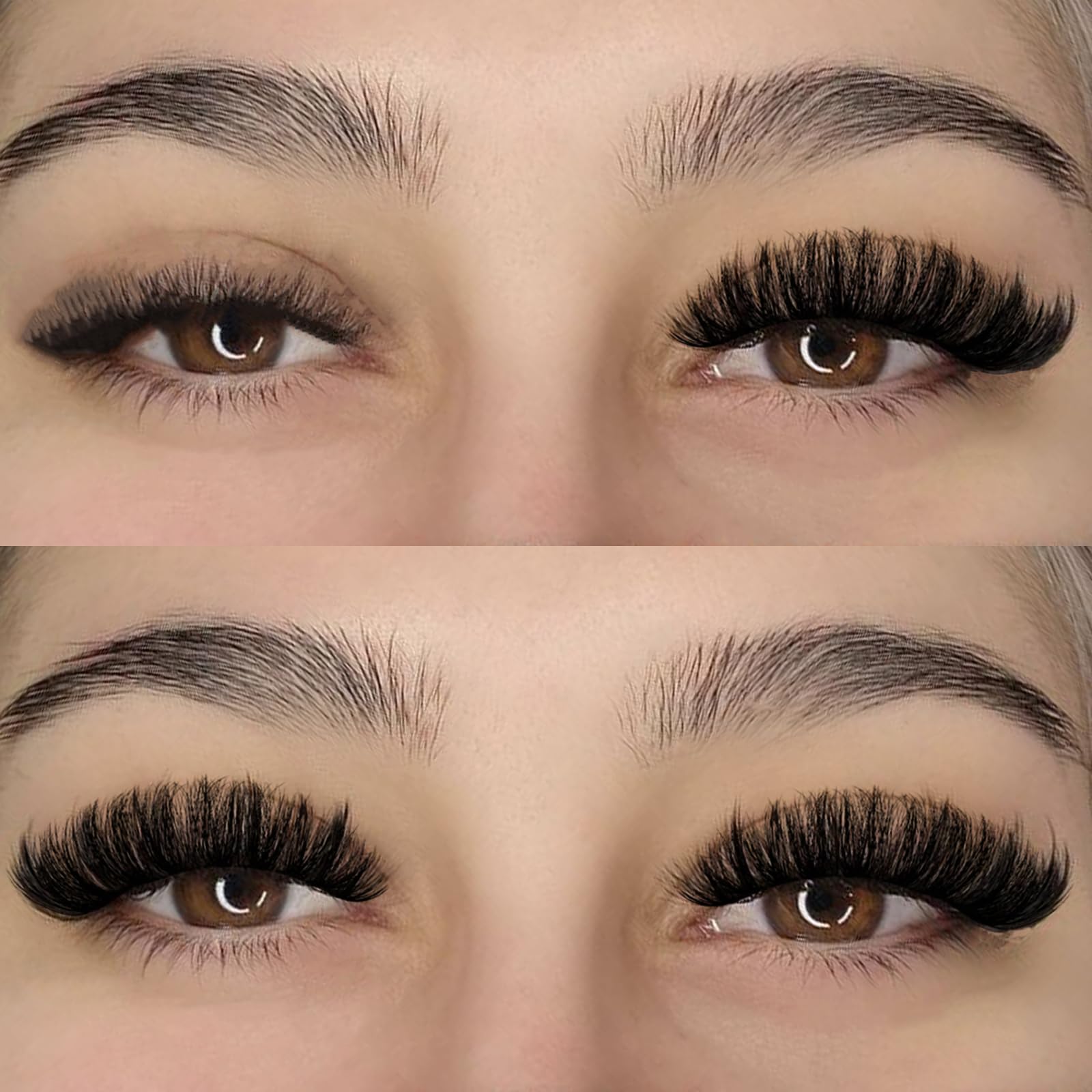 APCYUST lashes wispy cluster design for a soft, layered look.
