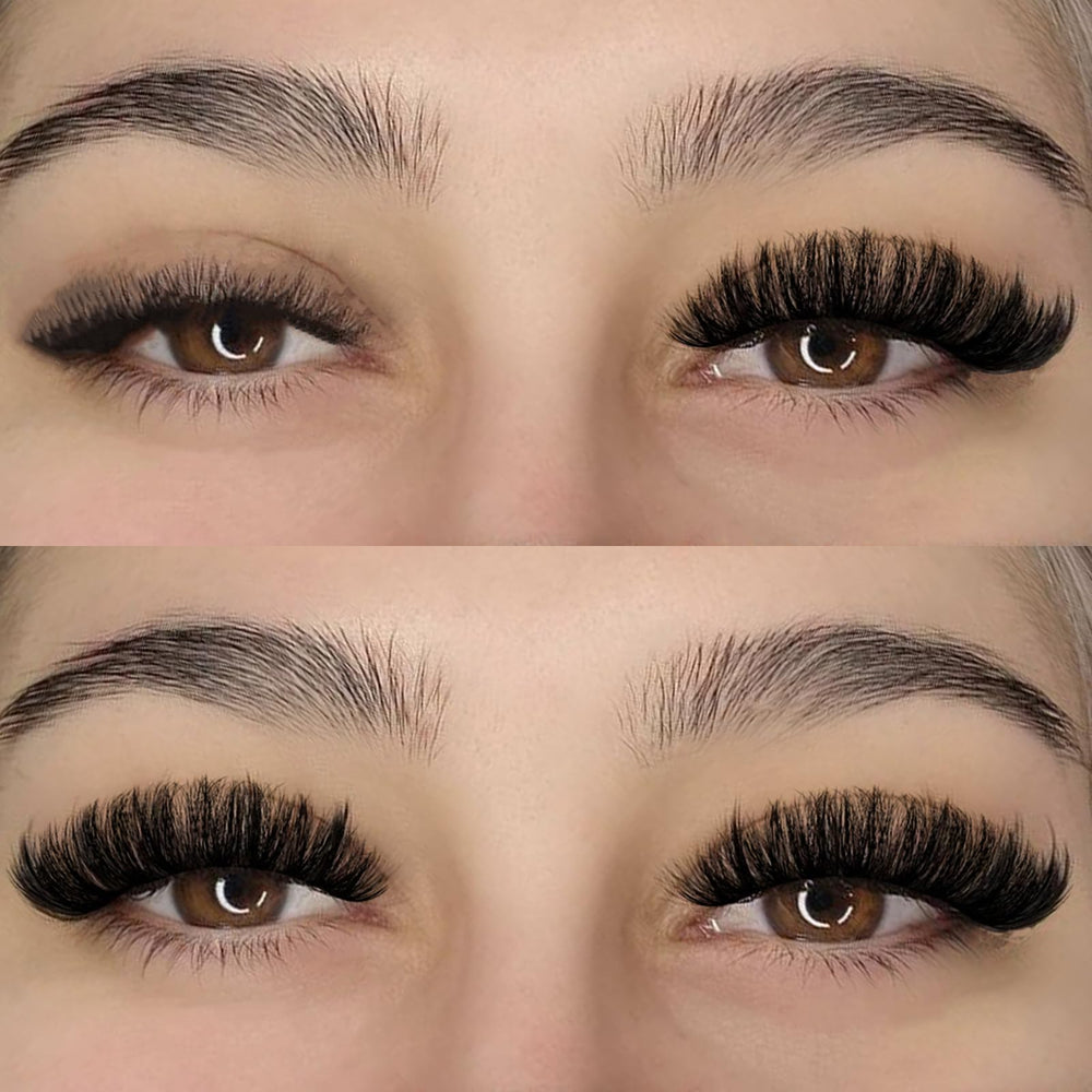 APCYUST lashes wispy cluster design for a soft, layered look.