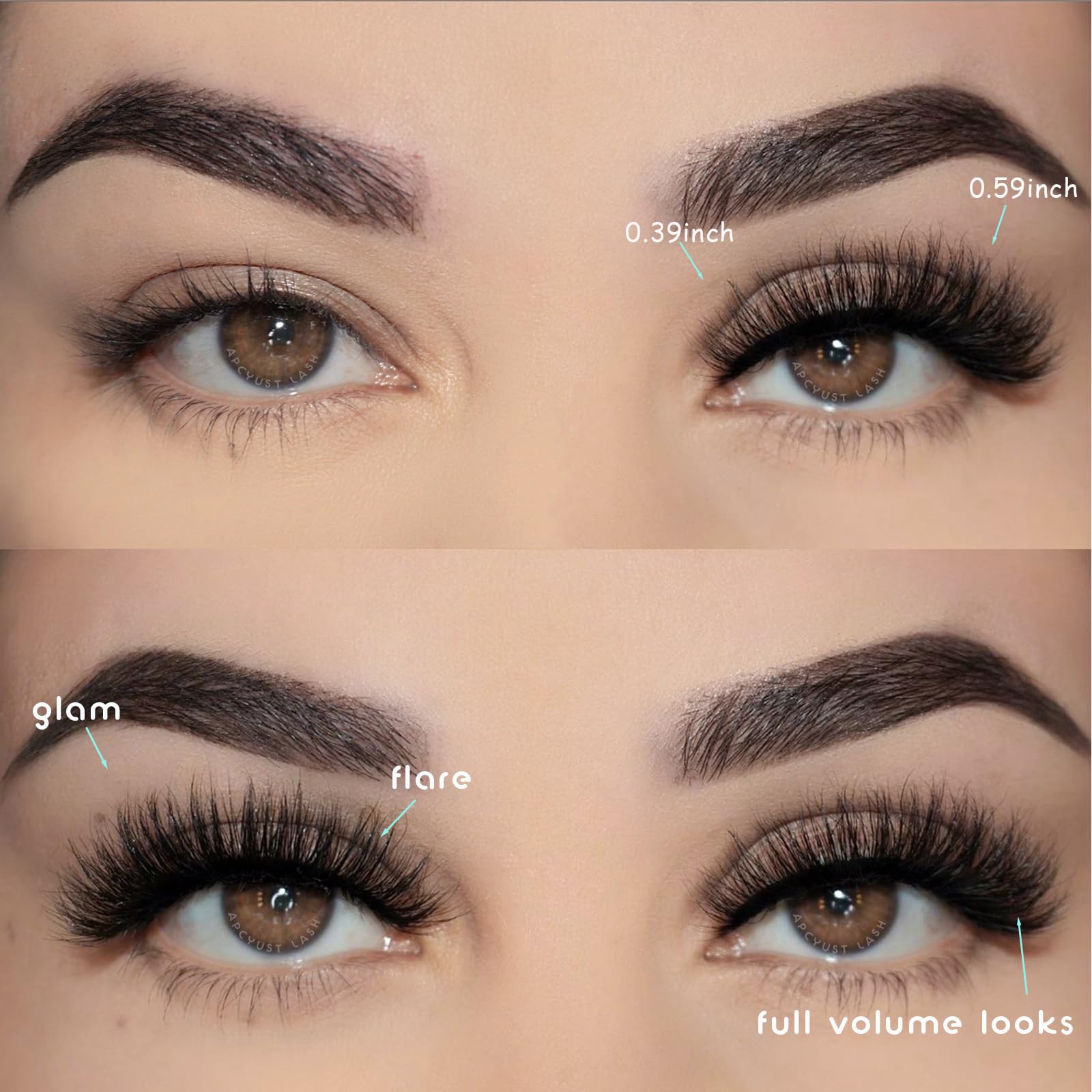APCYUST Lashes Wispy Fluffy fibers add soft layered texture